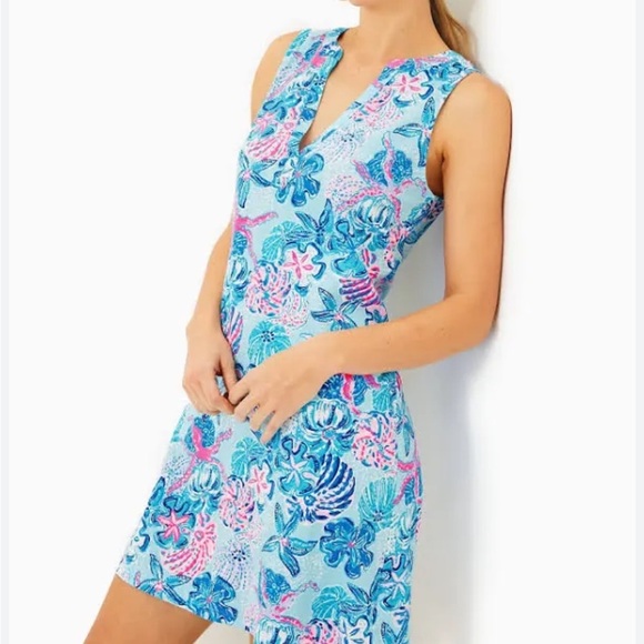 Lilly Pulitzer Dev Dress Multi Bahamas Beachcomber Blue Pink White Sz XS NEW - Picture 2 of 14